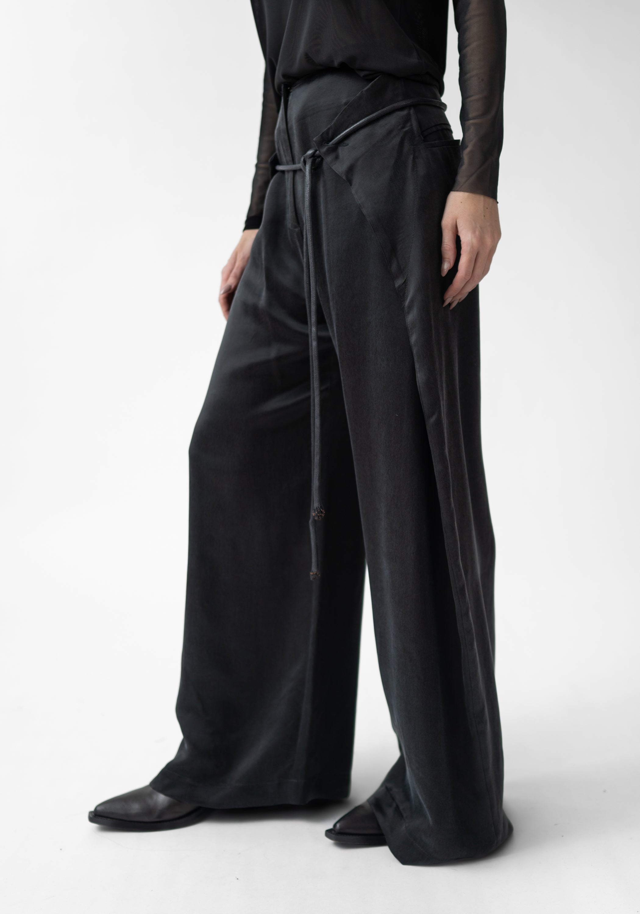 Ando Tie Detail Wide Leg Pants
