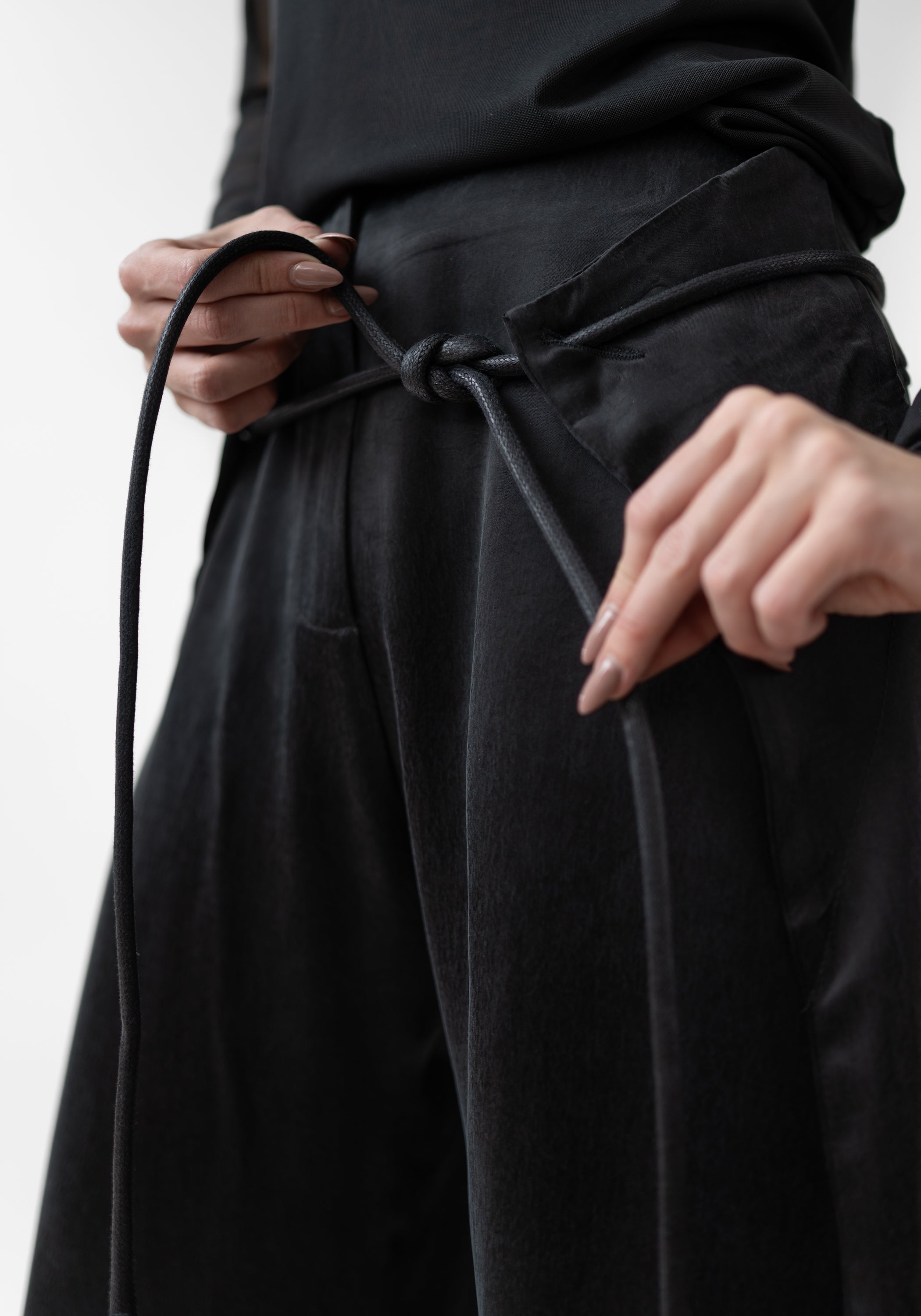 Ando Tie Detail Wide Leg Pants