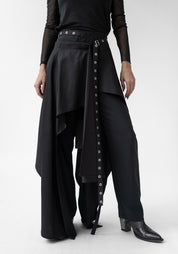 Avalon Asymmetric Wrap Waist Wool Layering Skirt