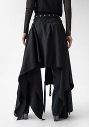 Avalon Asymmetric Wrap Waist Wool Layering Skirt