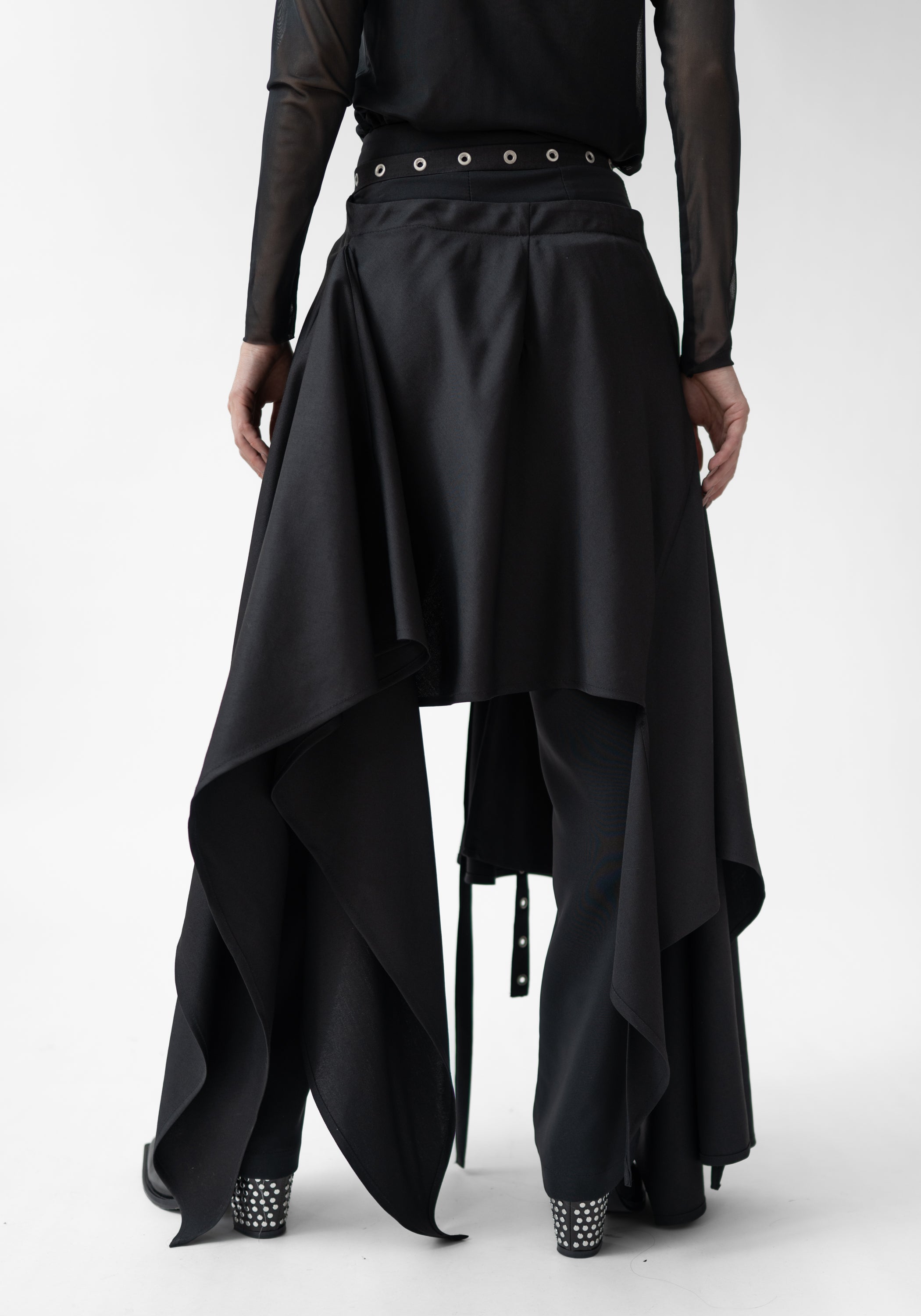Avalon Asymmetric Wrap Waist Wool Layering Skirt