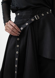 Avalon Asymmetric Wrap Waist Wool Layering Skirt
