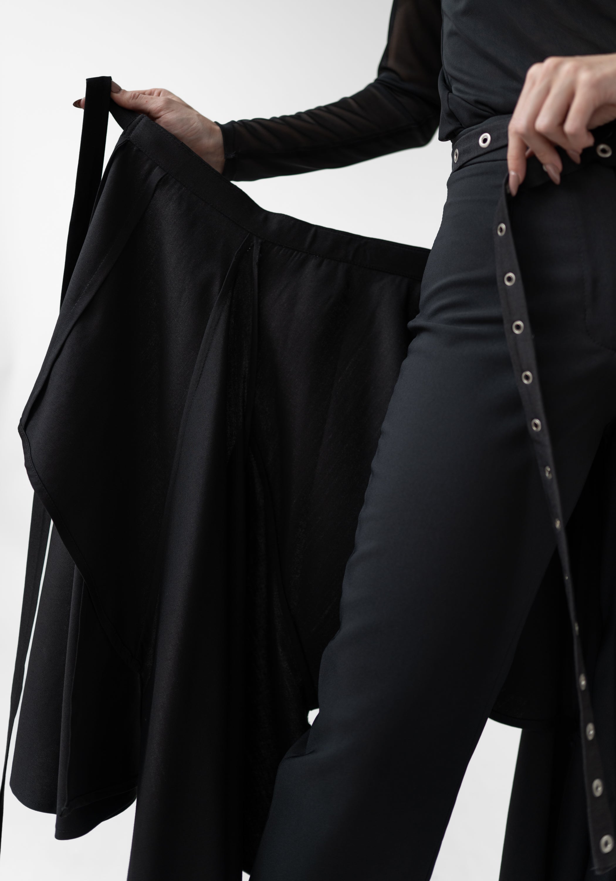 Avalon Asymmetric Wrap Waist Wool Layering Skirt