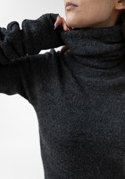 Long Line High Neck Knit Wool Dress