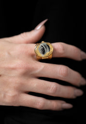 24K Gold Plated Stare Locket Ring
