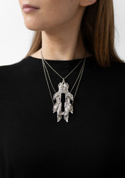 Plated Draped Chain Acanthus Necklace