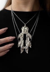 Plated Draped Chain Acanthus Necklace