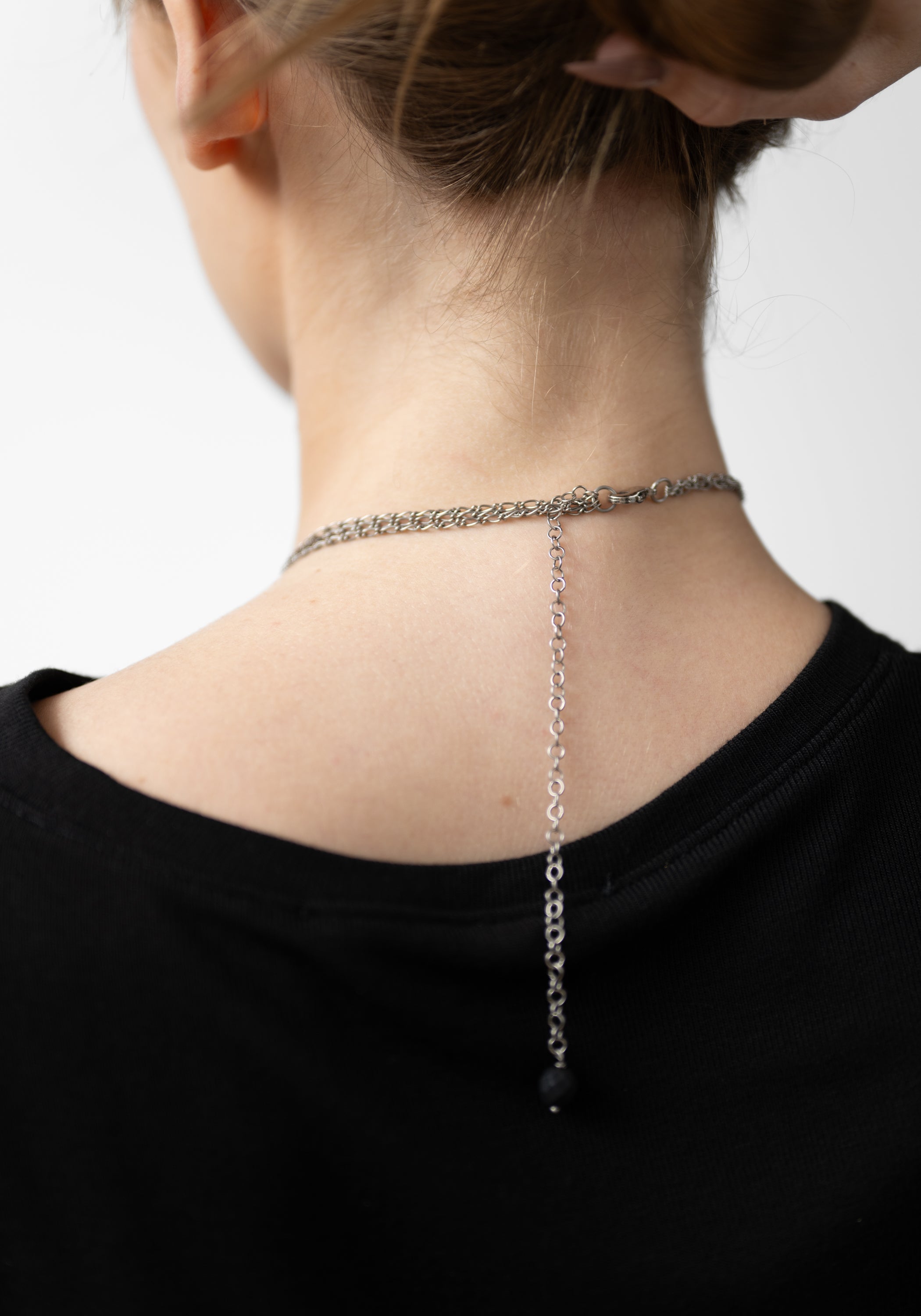 Plated Draped Chain Acanthus Necklace