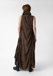 High Neck Ruche Detail Maxi Dress