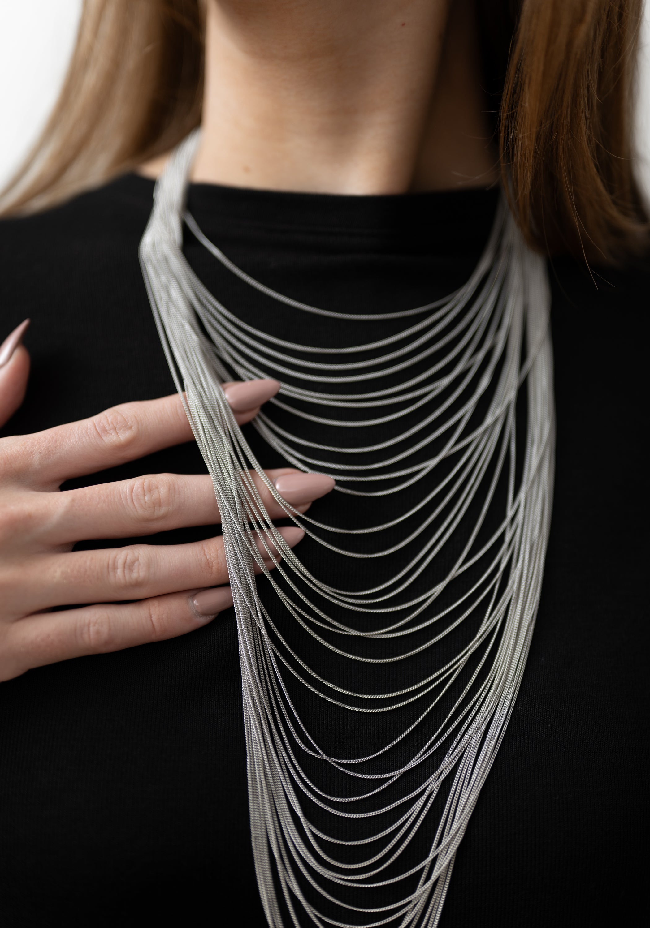 Plated Draped Chain Necklace