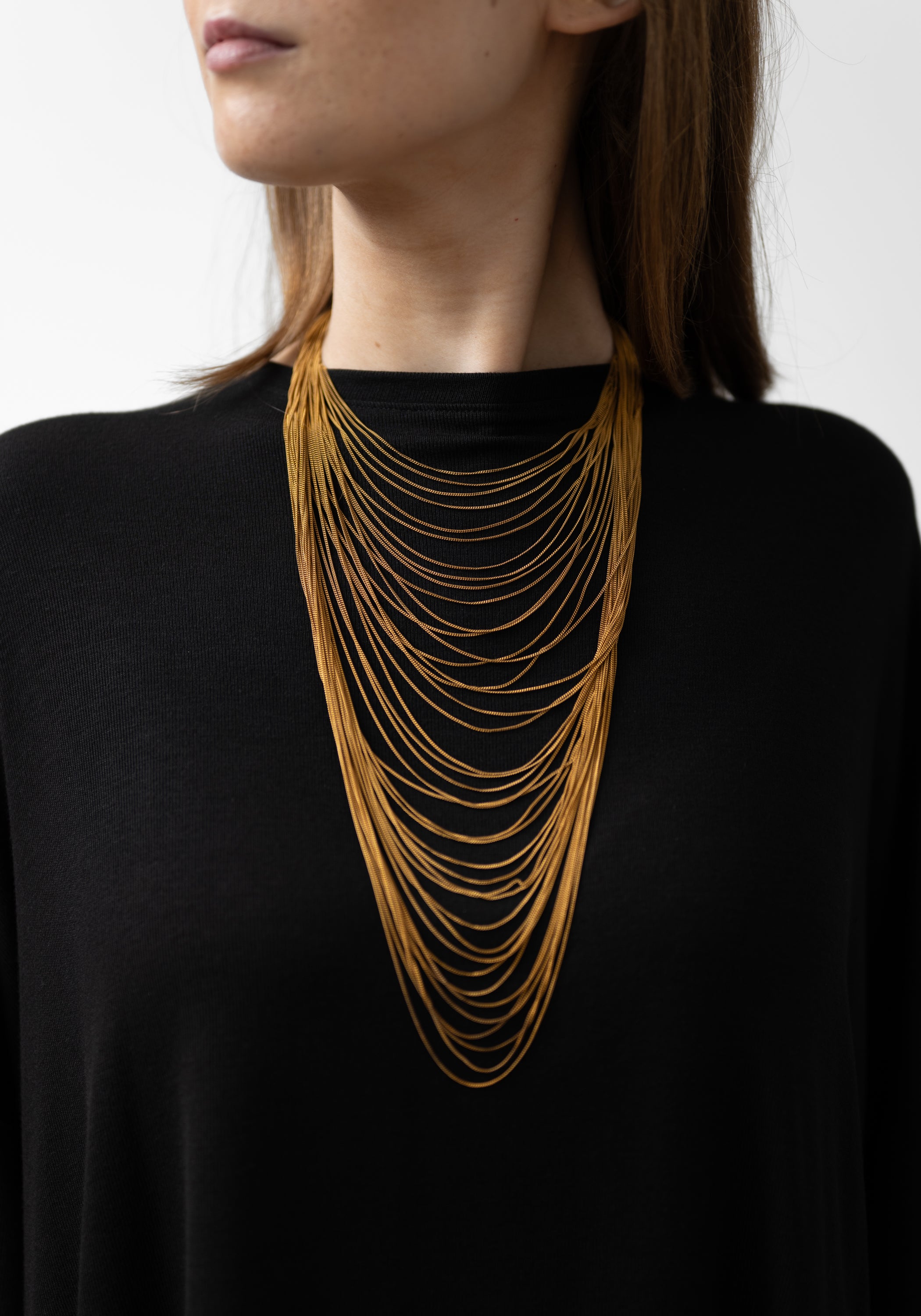 Plated Draped Chain Necklace