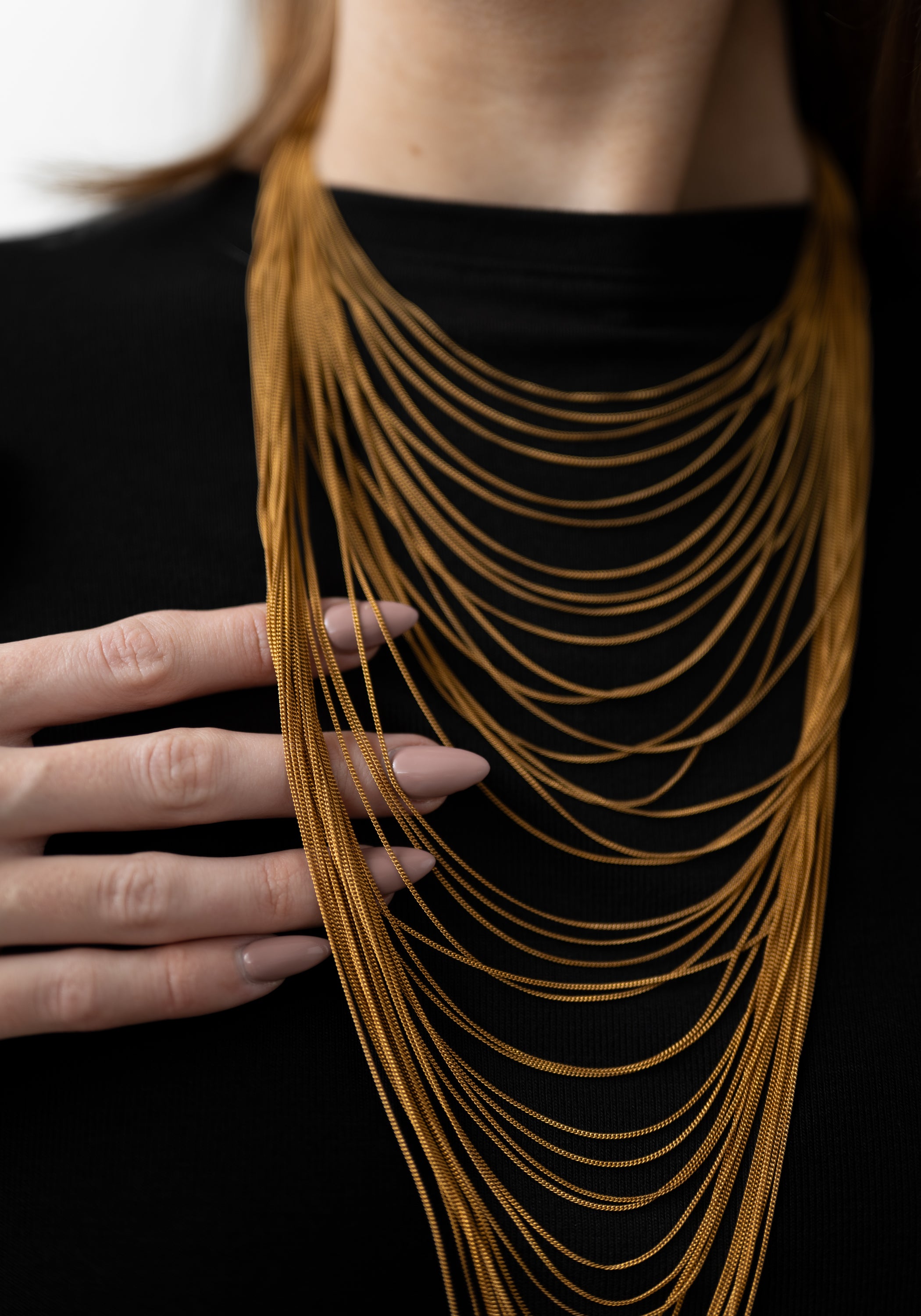 Plated Draped Chain Necklace