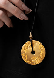 Gold Plated Floral Medallion Necklace