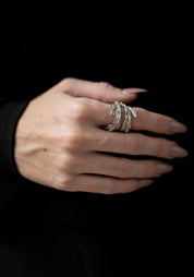Plated Doubled Acanthus Adjustable Ring