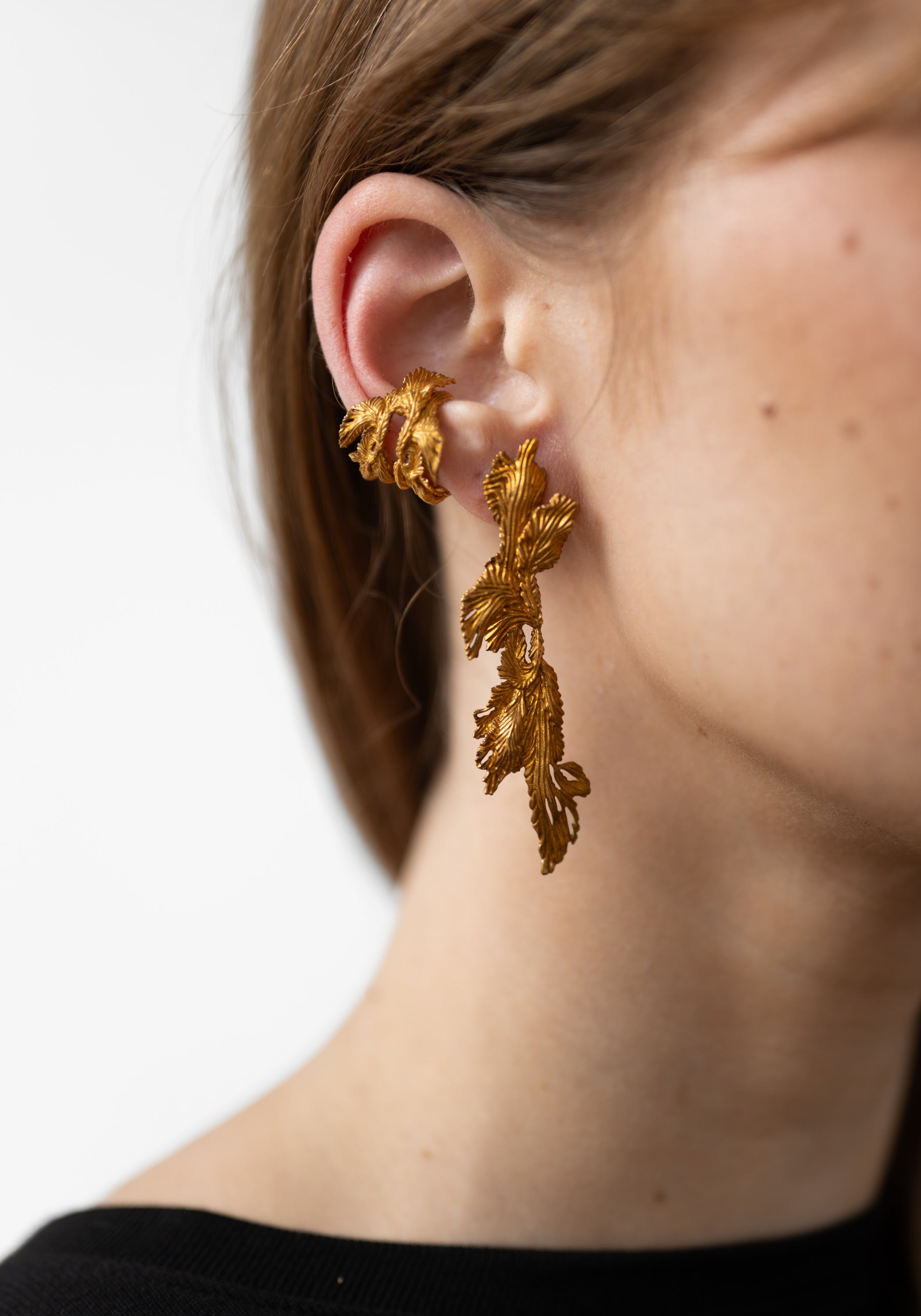 Plated Acanthus Earrings