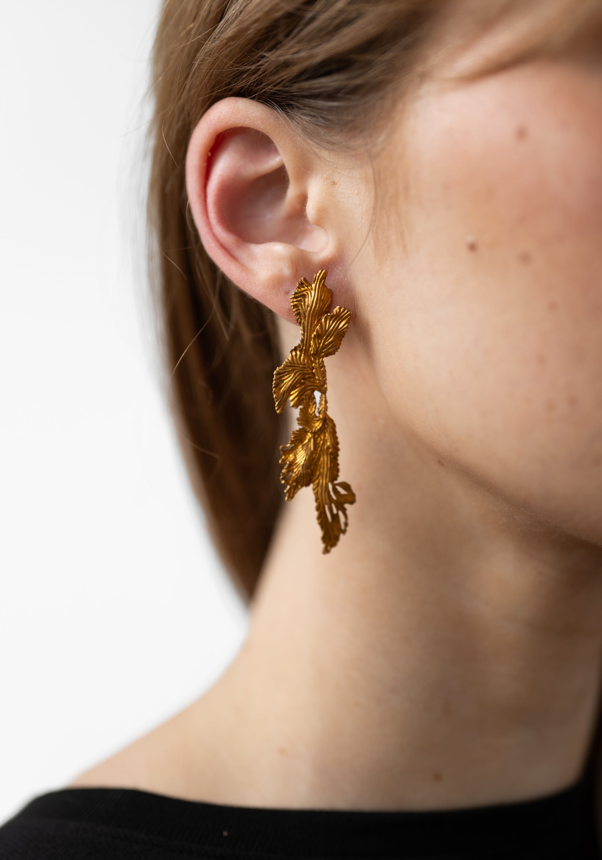 Plated Acanthus Earrings