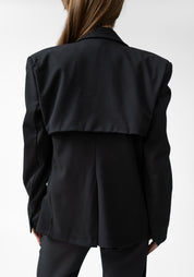 Bold Paneled Shoulder Tailored Blazer