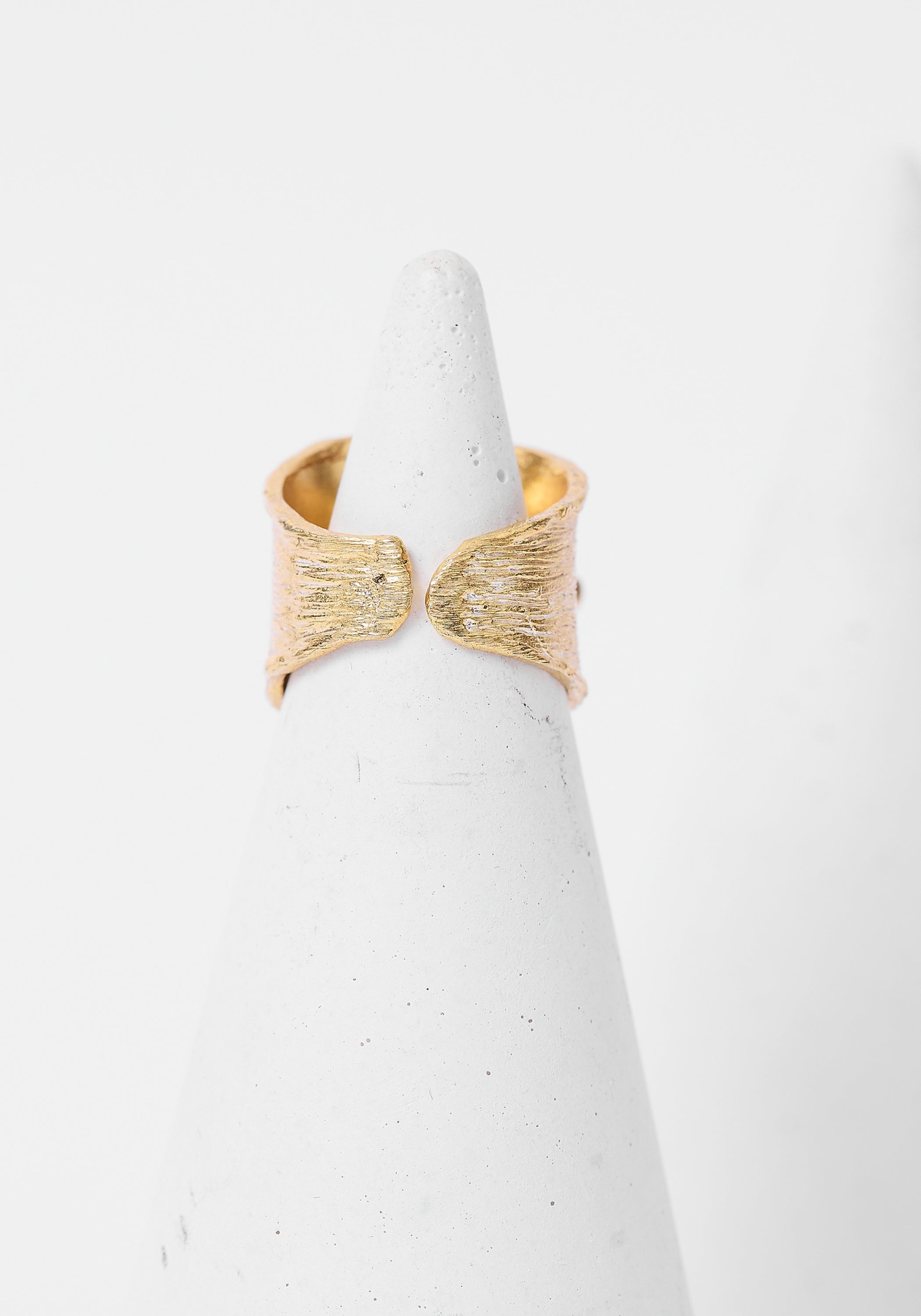 24K Gold Plated Sideways Glance Locket Ring