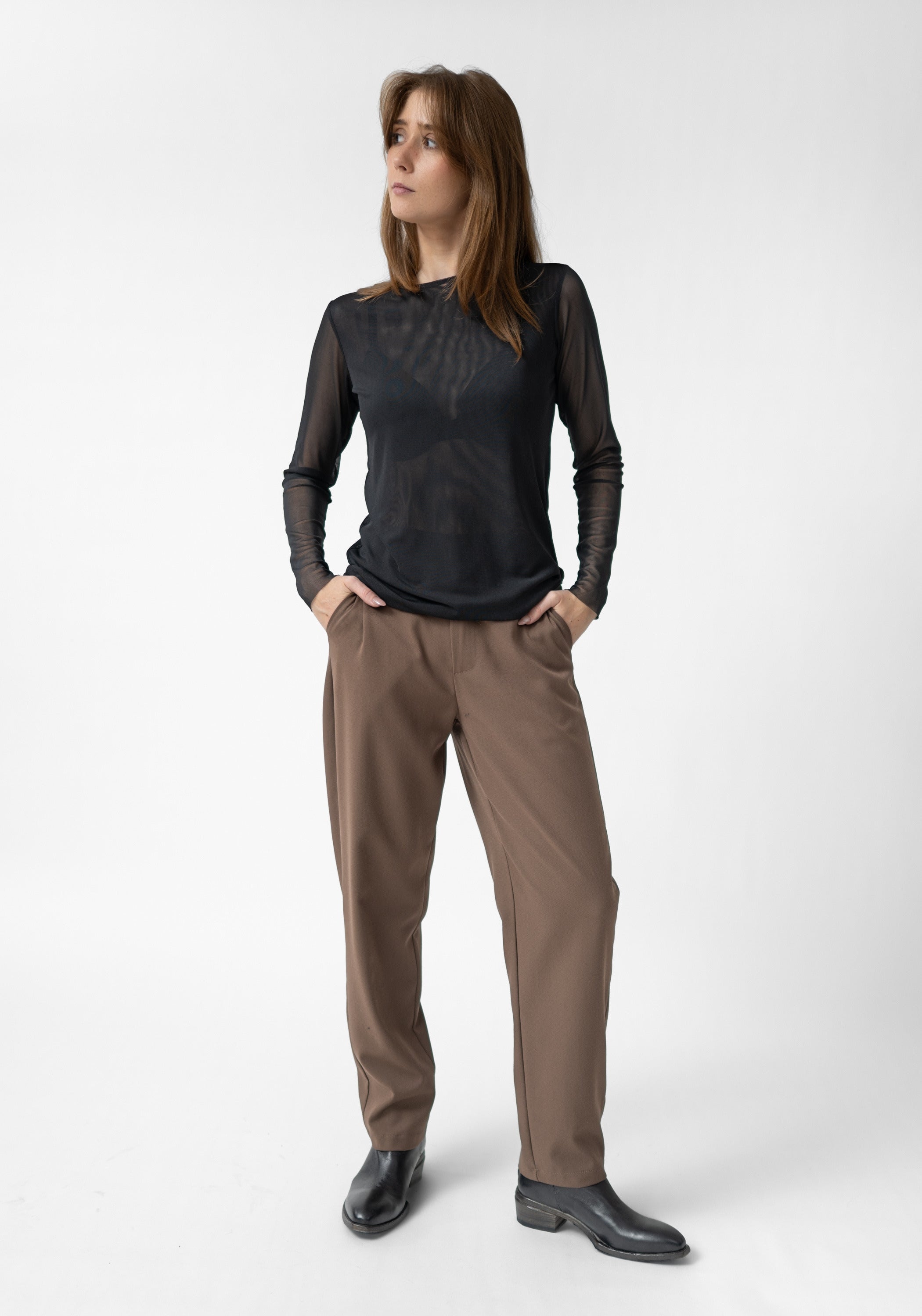 Florence Solid Double Sheer Top