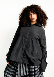 Transformable Back Details Hooded Jacket