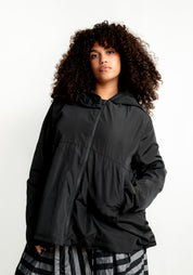 Transformable Back Details Hooded Jacket