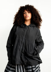 Transformable Back Details Hooded Jacket