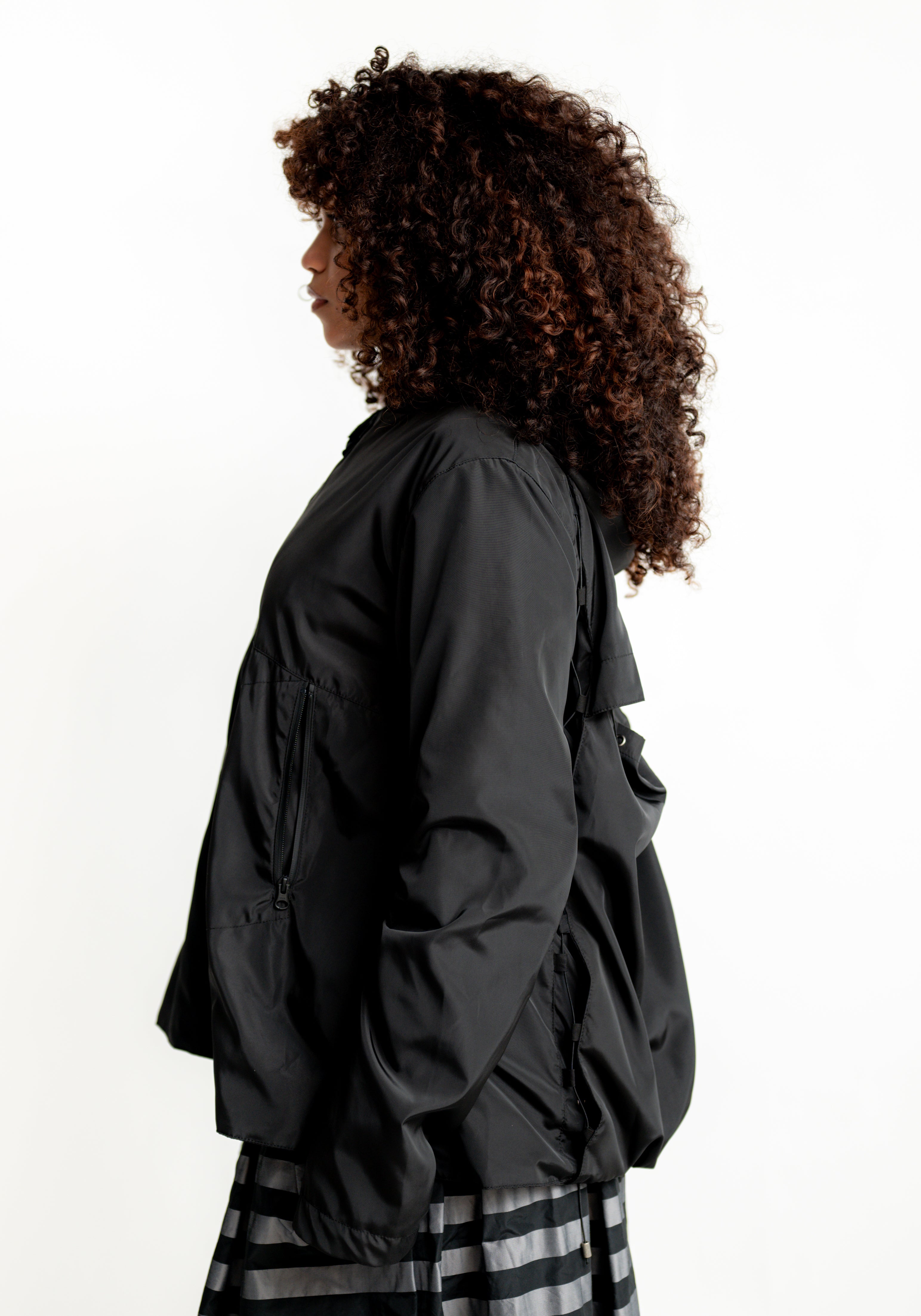 Transformable Back Details Hooded Jacket