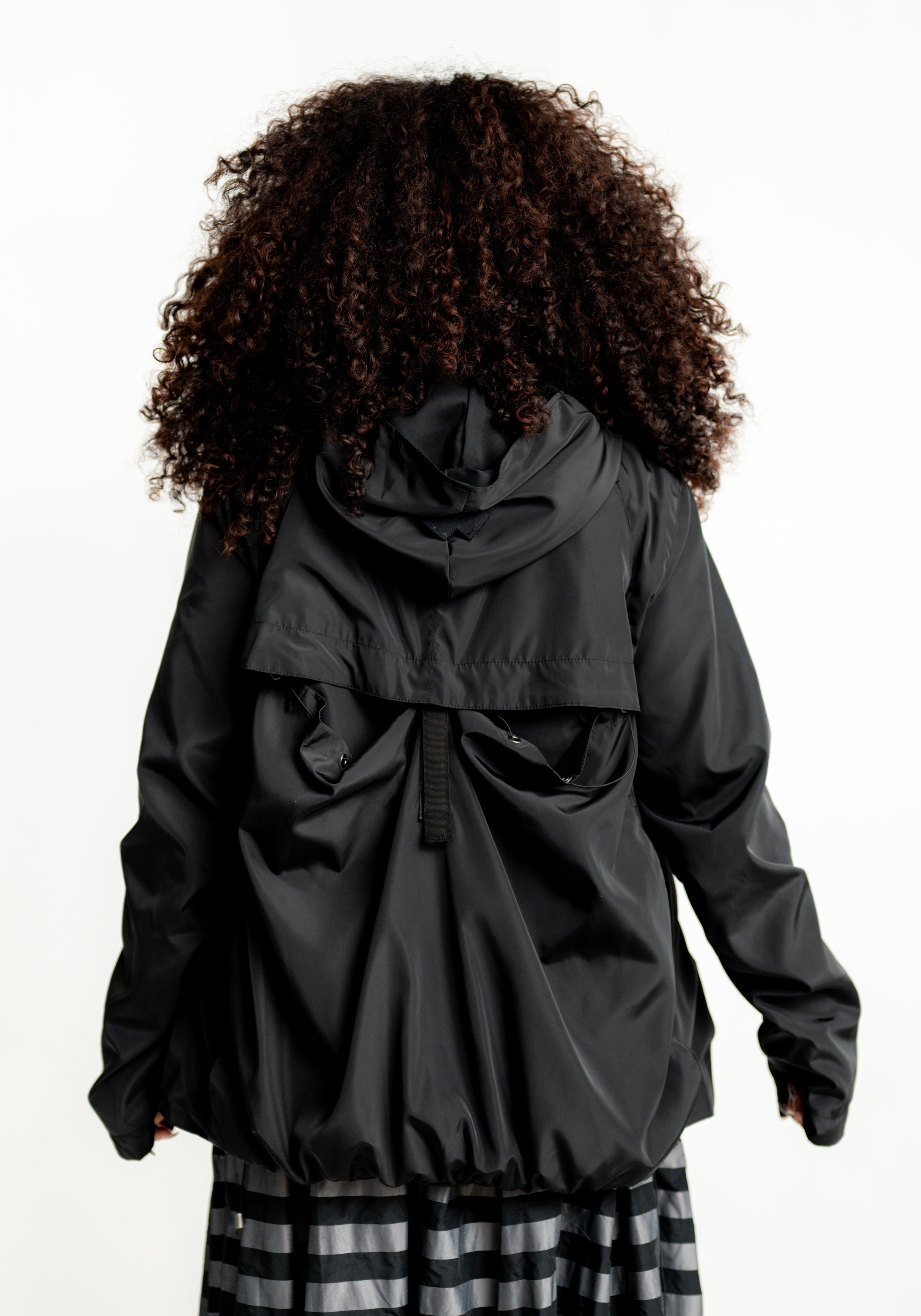 Transformable Back Details Hooded Jacket
