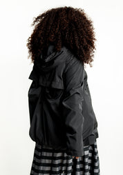 Transformable Back Details Hooded Jacket