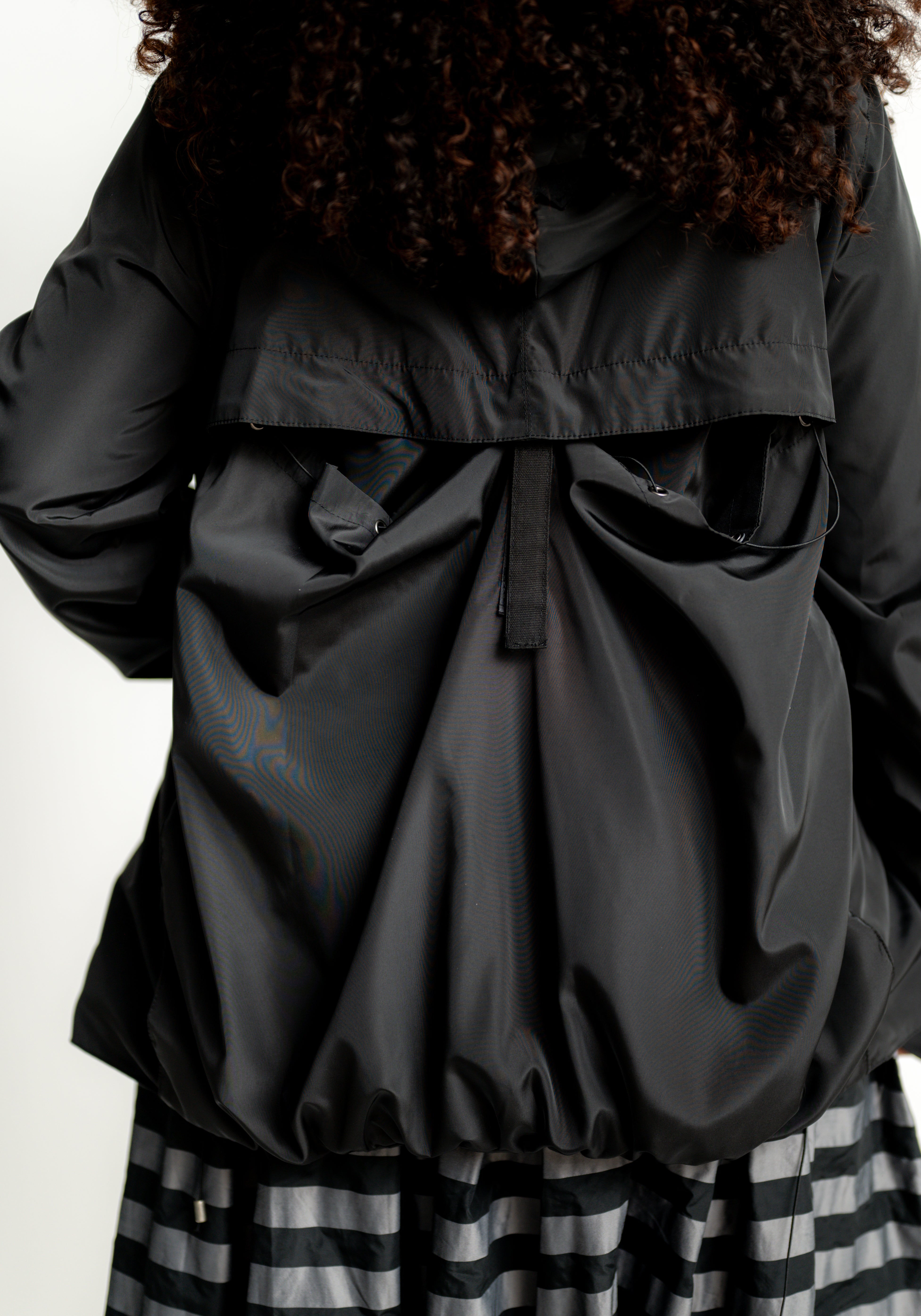 Transformable Back Details Hooded Jacket