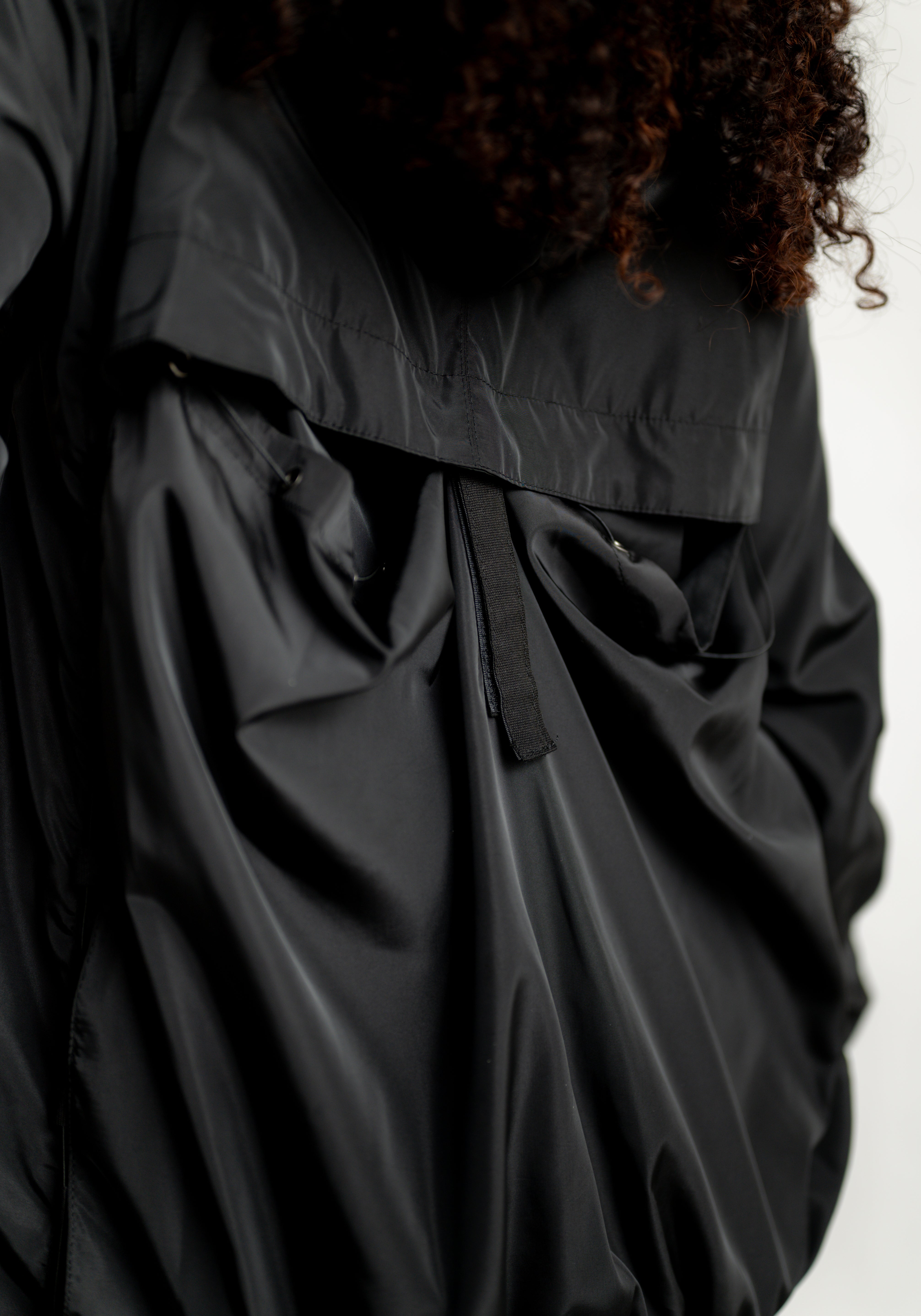 Transformable Back Details Hooded Jacket