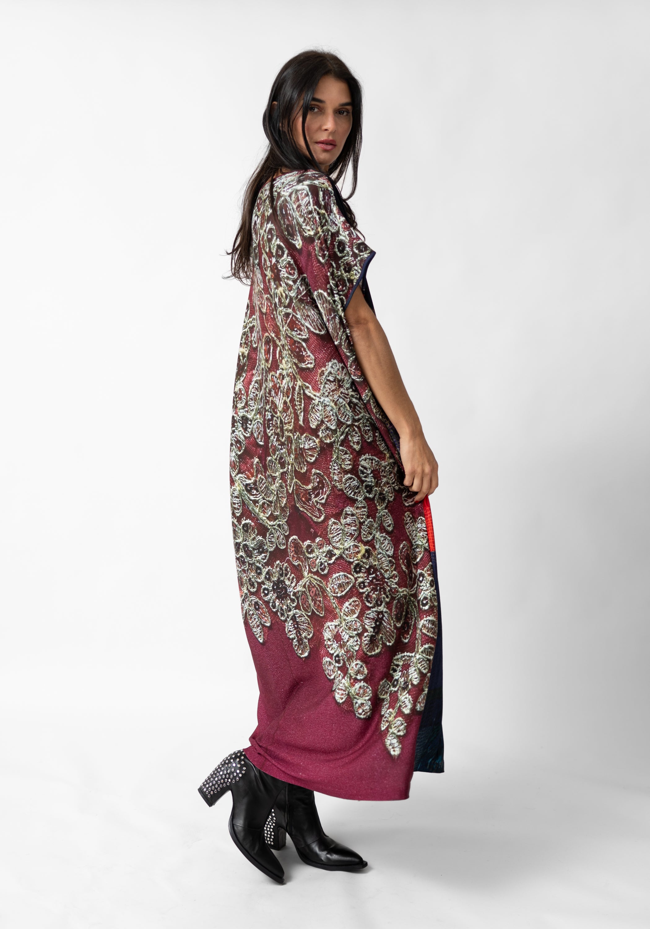 Pixels and Lace Print Viscose Tube Dress