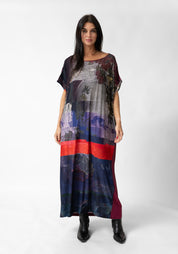 Pixels and Lace Print Viscose Tube Dress