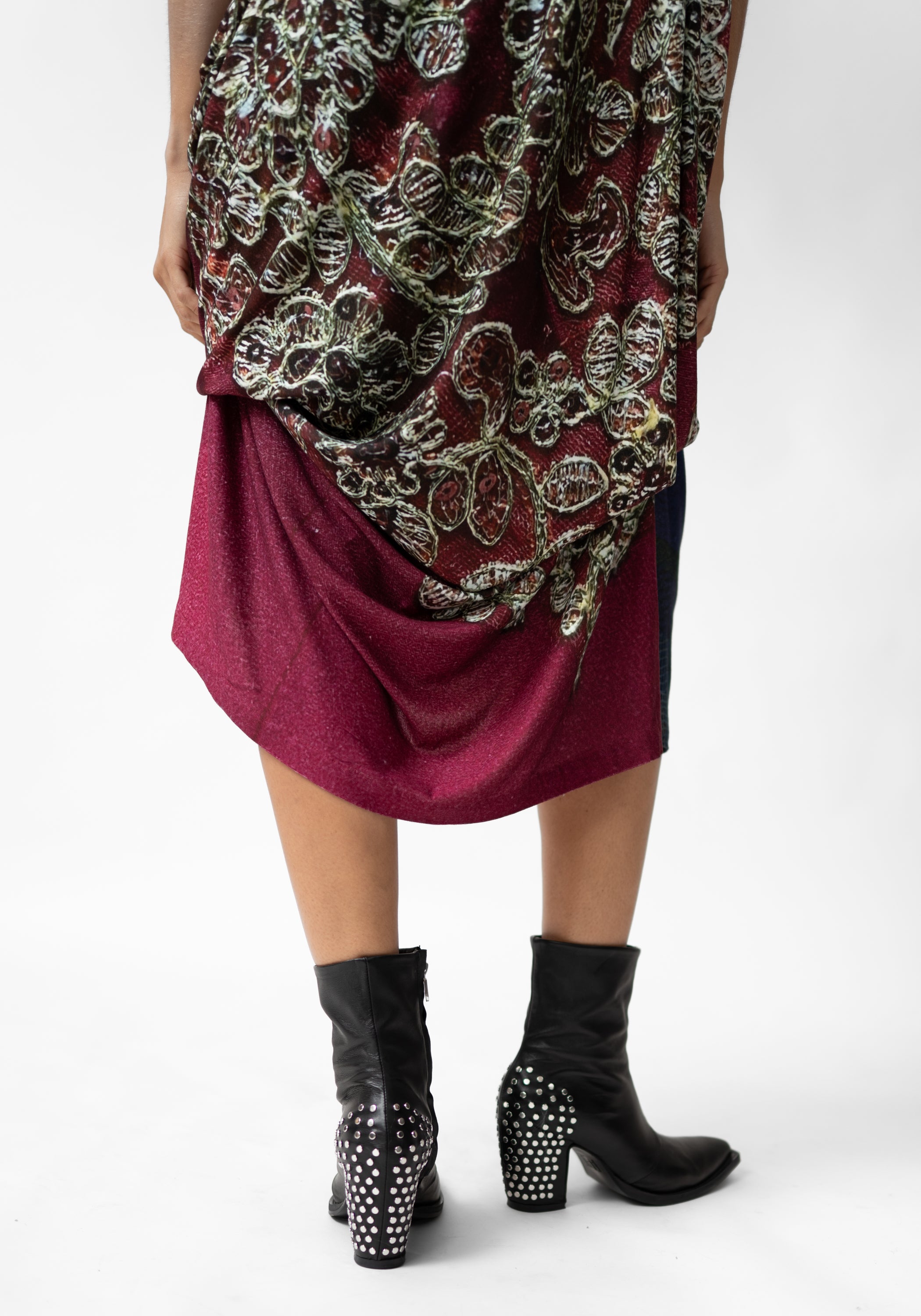 Pixels and Lace Print Viscose Tube Dress