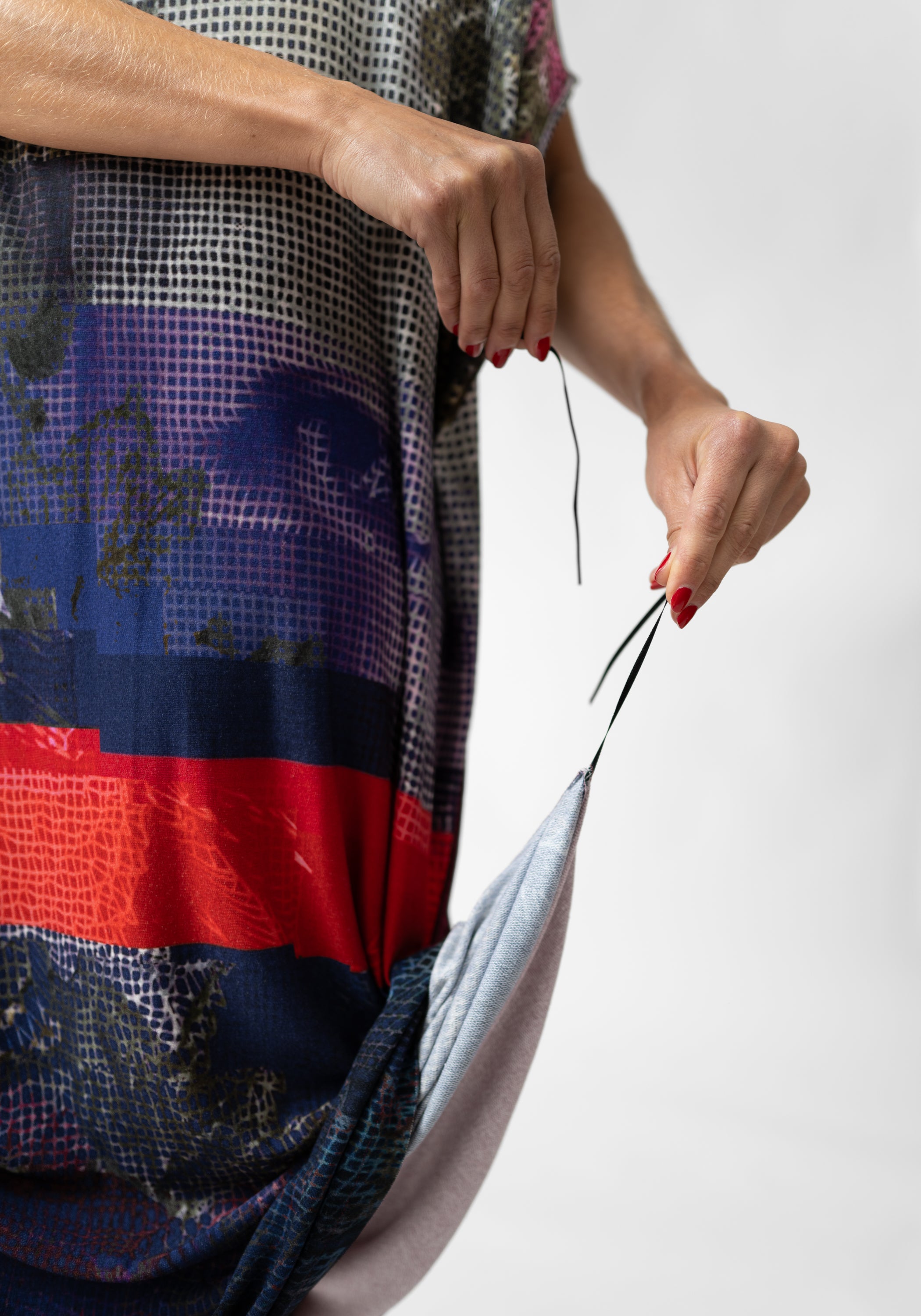 Pixels and Lace Print Viscose Tube Dress