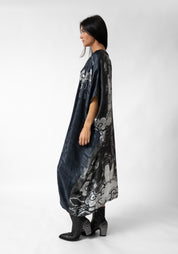 Dark Gems and Seitaka Dōji Print Asymmetric Drape Dress