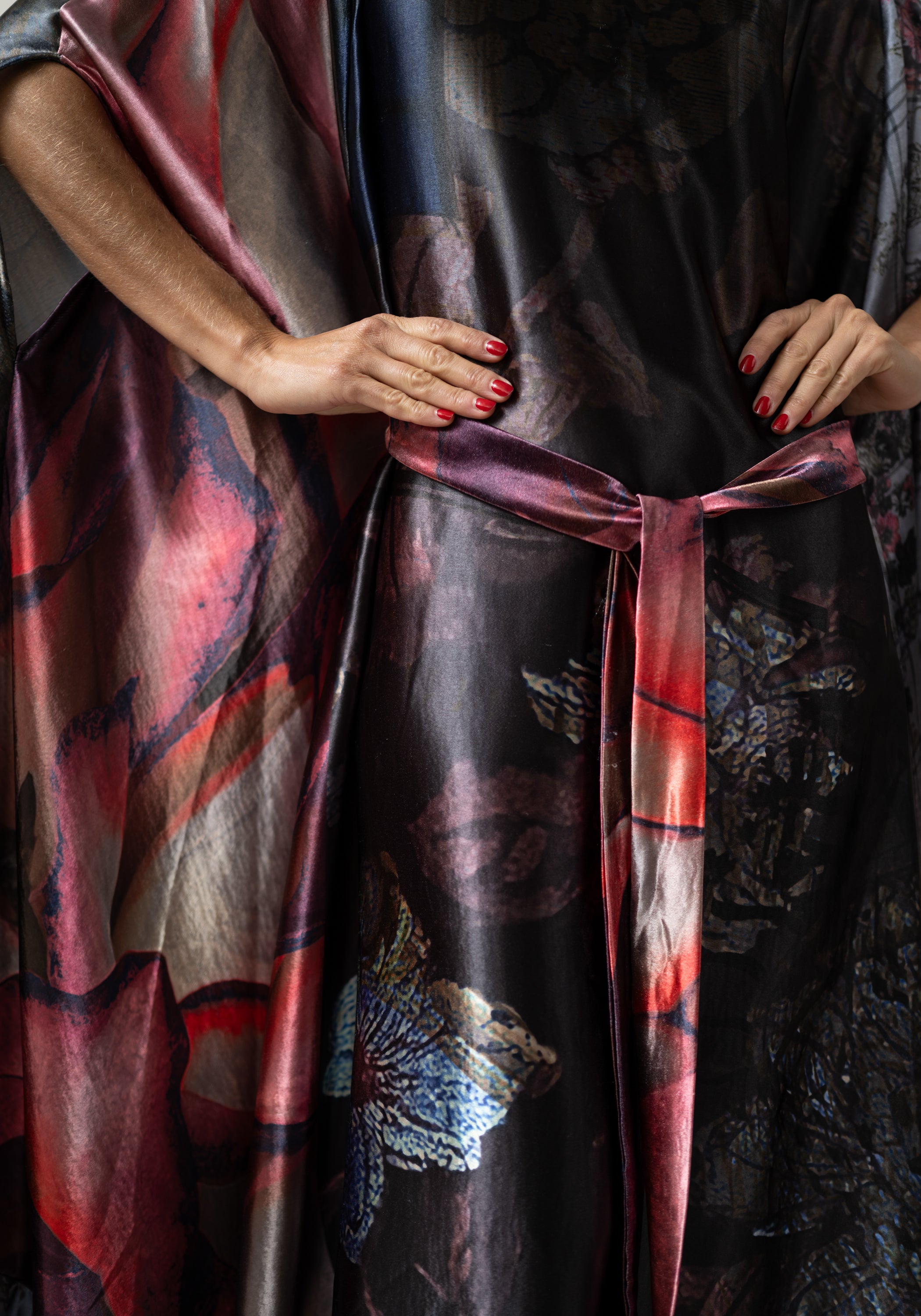Florals and Plaid Print Oversized Ruffle Maxi Dress