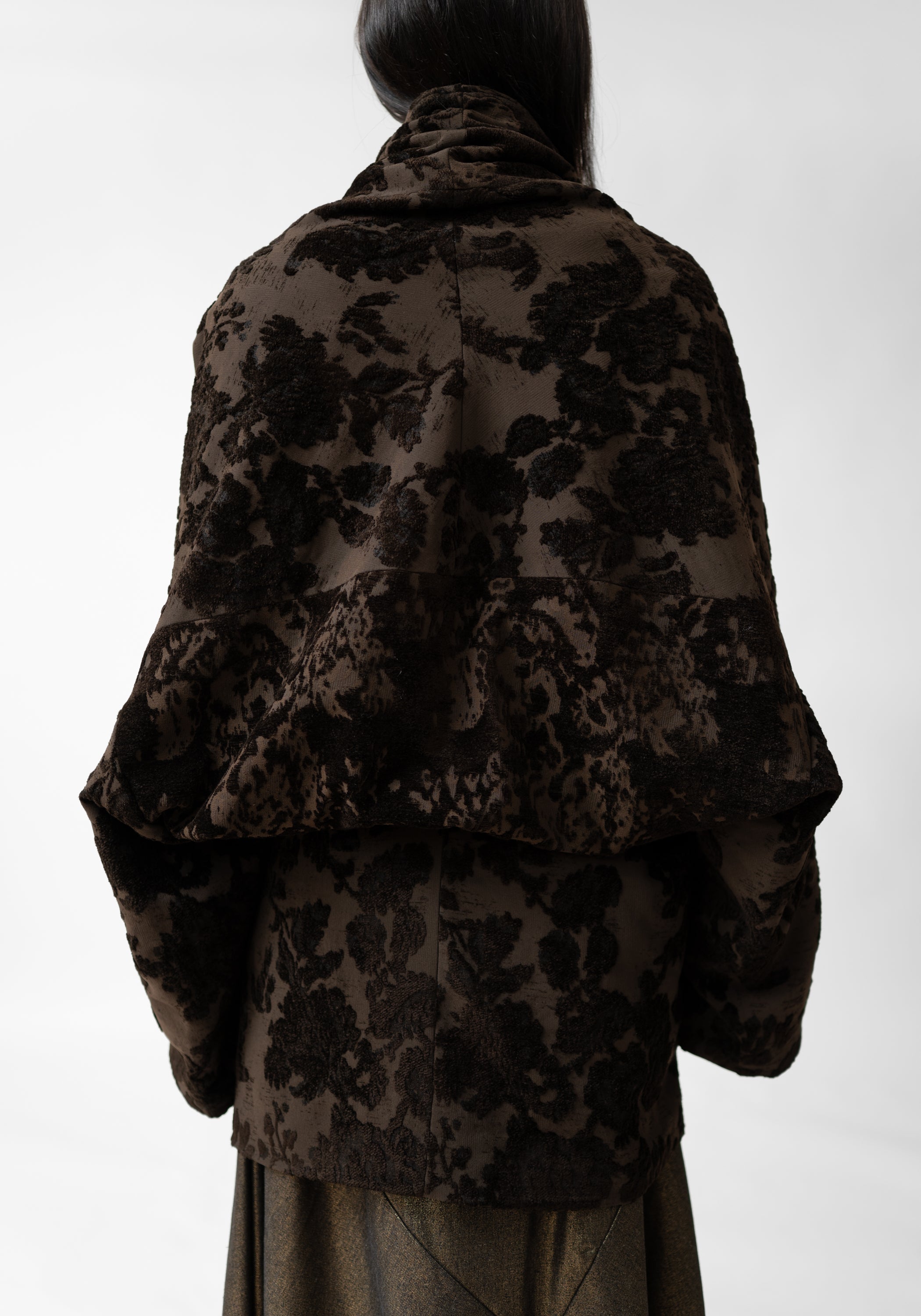 Oversized Drop Shoulder Brocade Jacket