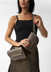 Rivolta Taupe Leather Sling Bag - December Thieves