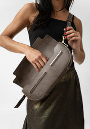 Rivolta Taupe Leather Baguette Bag - December Thieves