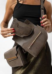 Rivolta Taupe Leather Sling Bag - December Thieves