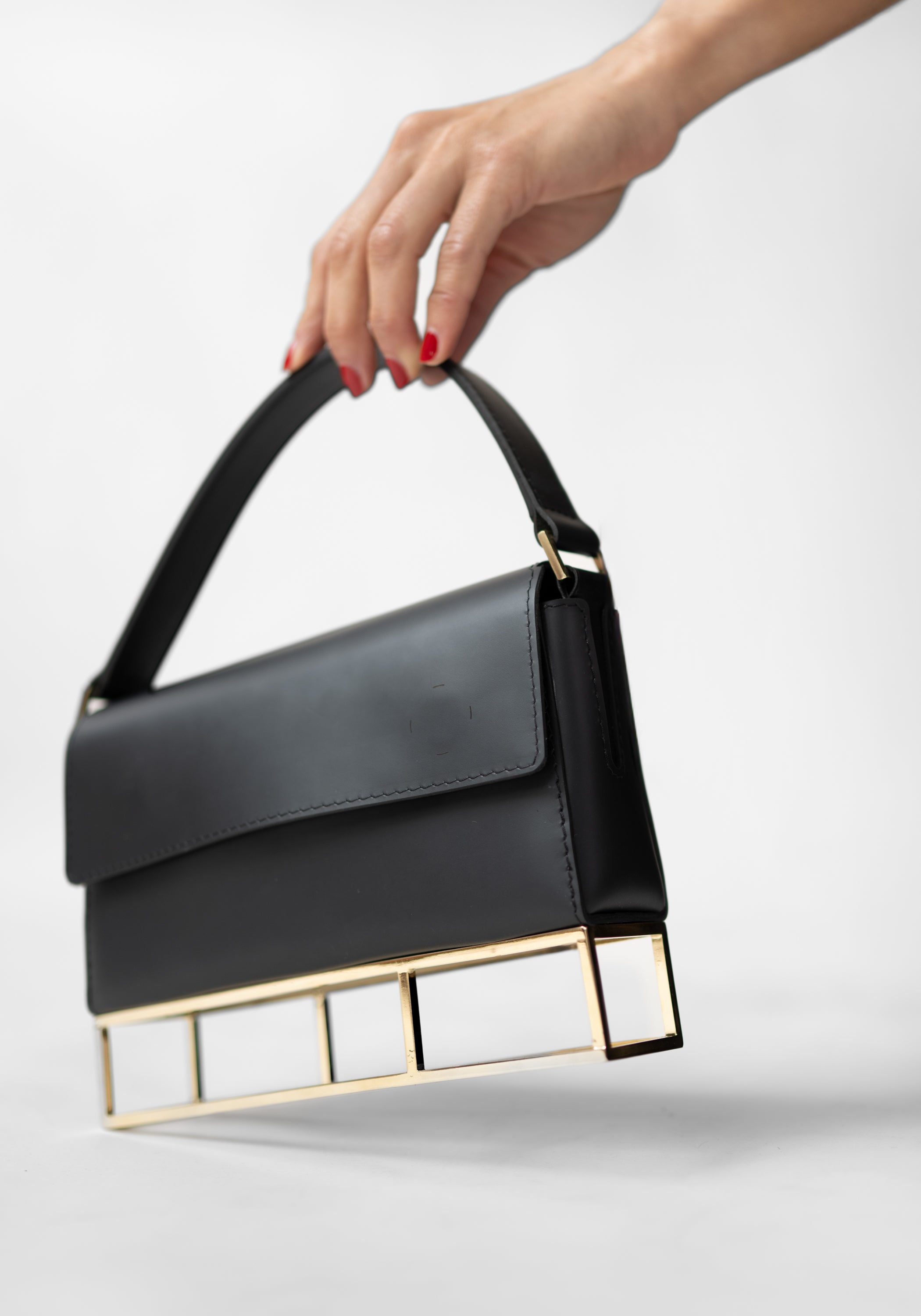 Leather and 22k Gold Plate Synapsis Base Bag