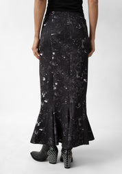 Dark Gems Print Stretch Tulip Hem Skirt