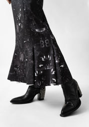 Dark Gems Print Stretch Tulip Hem Skirt