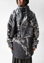 Oversized Scarf Neck Faux Shearling Pullover