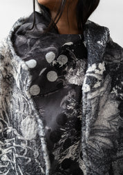 Oversized Scarf Neck Faux Shearling Pullover