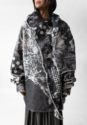 Oversized Scarf Neck Faux Shearling Pullover