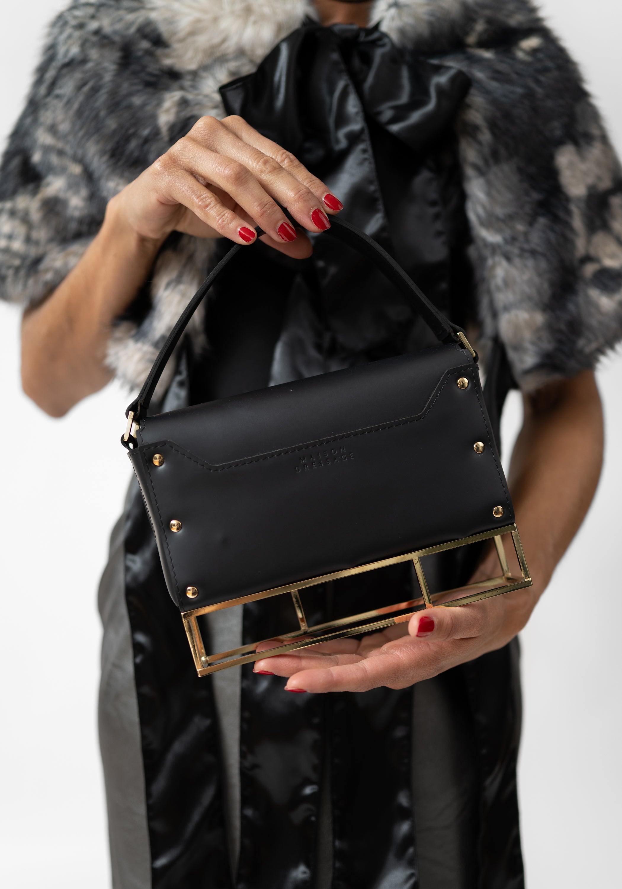 Leather and 22k Gold Plate Synapsis Base Bag