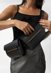Rivolta Black Leather Sling Bag - December Thieves