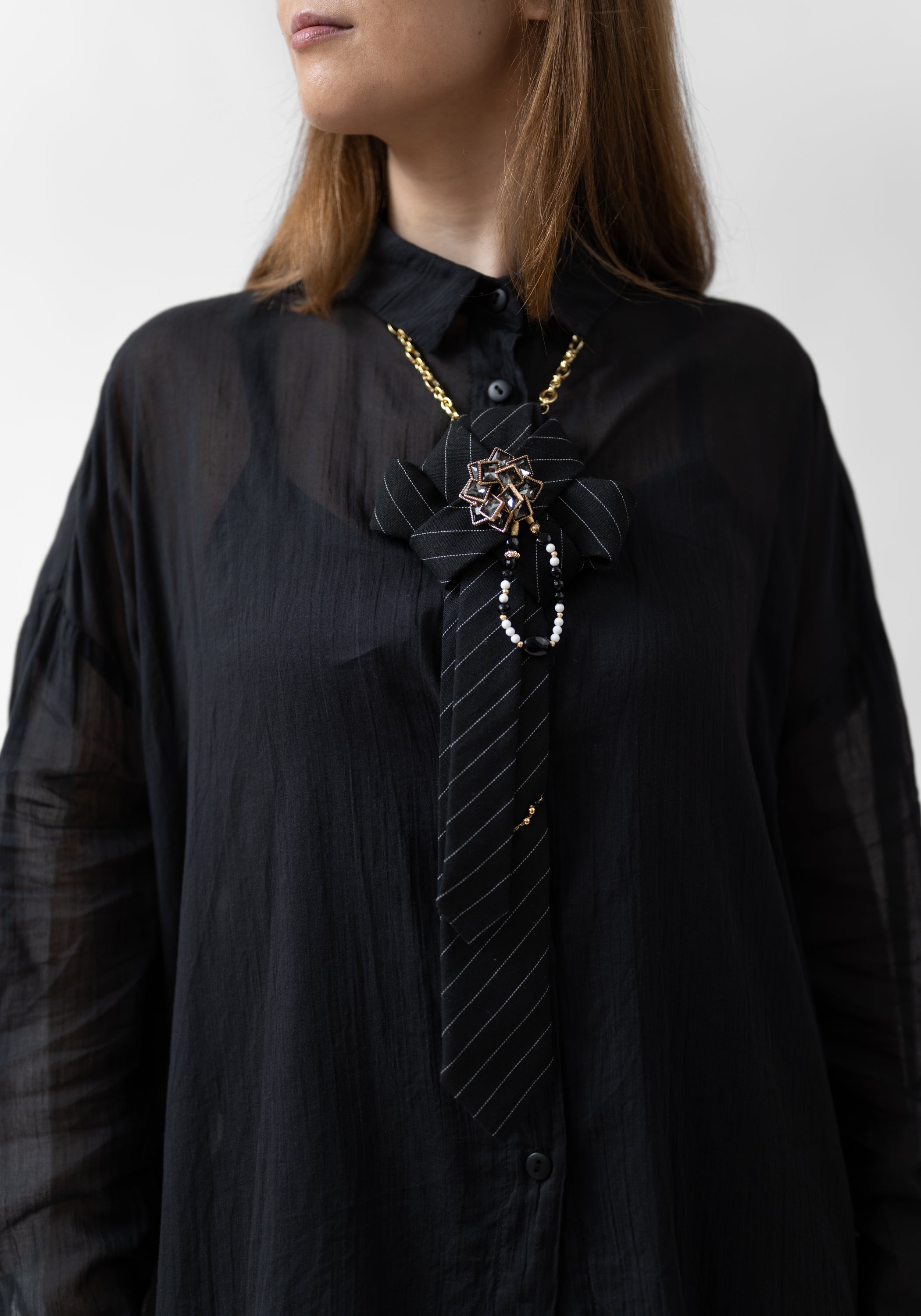 Geometric Tie and Chain Neckpiece